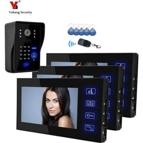 Yobang Security 7 Inch Video Door Phone Intercom Doorbell Touch Button Rainproof Night Vision Home Security Intercom Doorbell