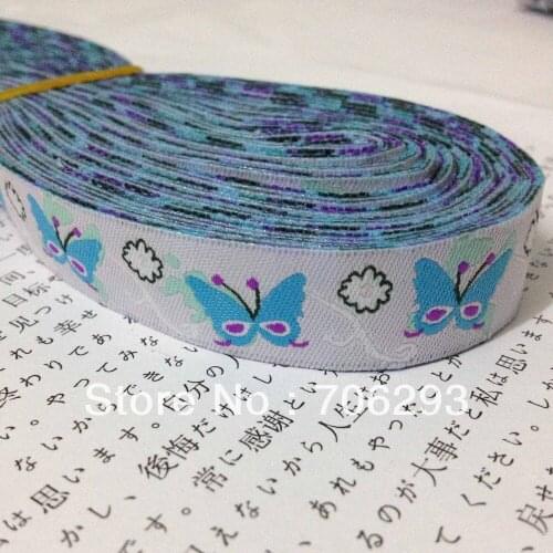 ZERZEEMOOY wholesale 5/8'' 16mm Wide Butteryfly and Spring Flowers woven Jacquard Ribbon