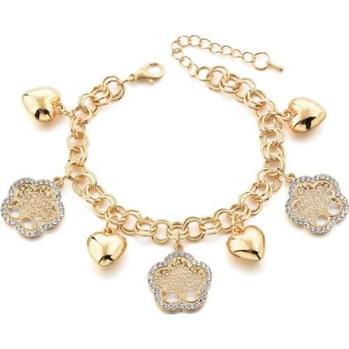 Szelam Tree Of Lifet Charming Heart Bracelets & Bangles For Women New 2019 Vintage Rhinestone Star Charms Bracelets SBR180095