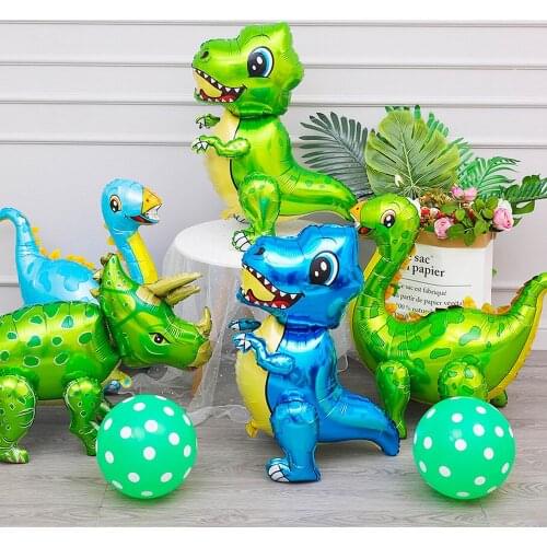 1PC 4D Standing Green Dinosaur Foil Balloons Birthday Decoration Dinosaur Party Baloons Jungle Animal Party Baby Shower Globos