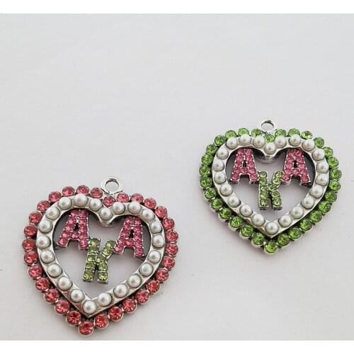 10Pcs Heart Pearl Rhinestone Charms Women Jewelry DIY Accessories
