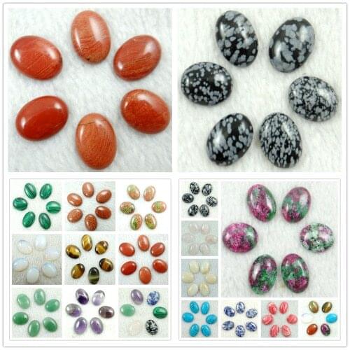 18*25mm Natural stone Quartz crystal tiger eye Opal Turquoises Cabochon Pendant for diy Jewelry making necklace Accessories6pcs