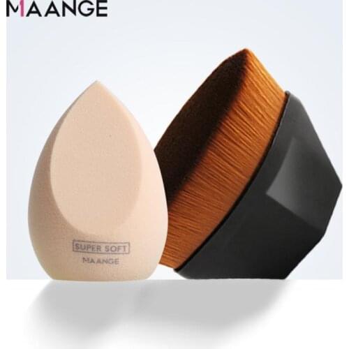 2 Pcs Six Corners Makeup Brush & Soft Puff Beauty Base Makeup Face Foundation Brush BB Cream Makeup Cosmetics Maquiagem
