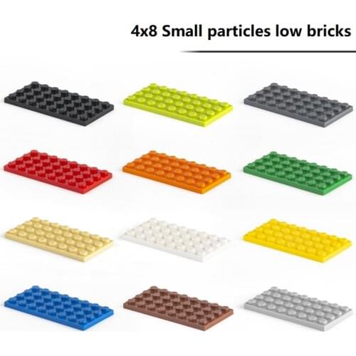 4x8 10pcs Small particles low bricks Assemble building blocks Compatible with multi-brand blocks DIY