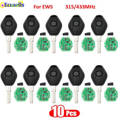 5PCS/10PCS Remote Key FOB 3 Button For BMW EWS 3 5 7 SERIES E38 E39 E46 ID44 Chip 315MHZ/433MHZ with uncut HU58 blade