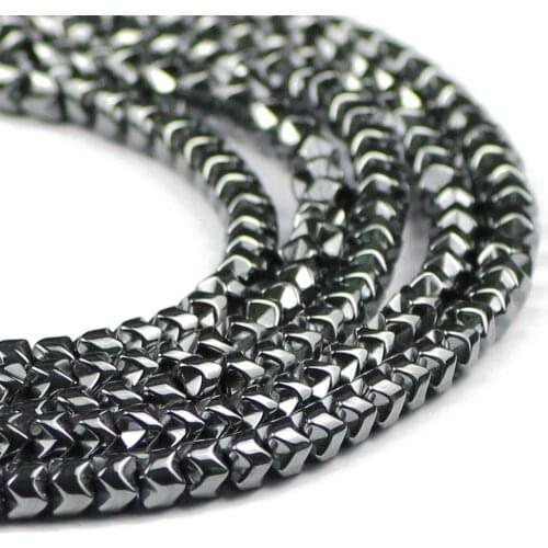 Natural Stone bead Black Hematite Gear shape Loose spacer beads for Jewelry Making 5x4mm 95pcs DIY bracelet Findings Accessories