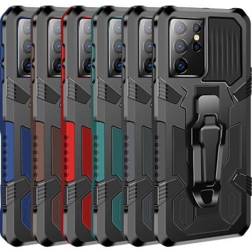 50Pcs/Lot Phone Case For Samsung Galaxy Note 10 20 Ultra 5G S21 Plus Armor Aluminum Magnetic Stand Metal Cover