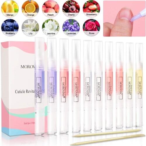 10 flavors Nail Cuticle Oil Pen Gel Nail Oil Pen Nail Nourishment Polish With Vitamins Moisturized Gel Nail Polish Repair Pen