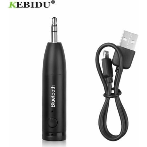 KEBIDU Mini 3.5mm Jack Bluetooth Car Kit Handsfree Music Audio Receiver Adapter Auto Bluetooth 5.0 for Car Speaker Headphone