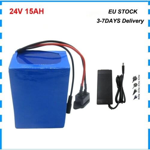 7S 24V 15AH Lithium battery pack 24V 250W 350W 10AH 13AH E bike li-ion Electric bike battery With 15A BMS 29.4V 2A charger