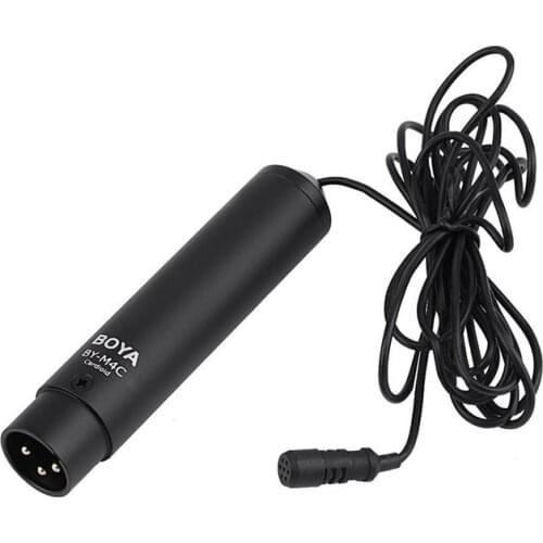 BOYA BY-M4C Cardioid Lavalier Mic Microphone with Cannon Plug for Sony for Panasonic Camcorder ZOOM H4n H5 H6