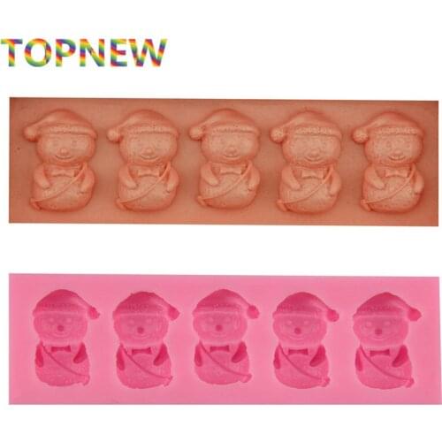 Cute Christmas Snowman Shape Silicone Mold Fondant Chocolate Candy Jelly Mould Cake Decorating Tools 1863