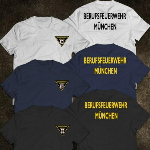Tshirt New Fire Department BERUFSFEUERWEHR MuNCHEN Munich Germany Firefighter Men T-Shirt
