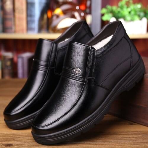 Genuine Leather Shoes Men Winter Boots 2019 Warm Cotton Shoes for Cold Winter Cow Leather Men Ankle Boots Male Footwear A1883