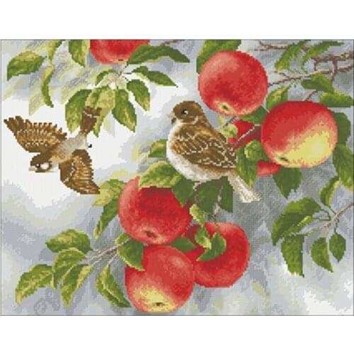 Sparrow on apple tree Counted Cross Stitch 11CT 14CT 18CT DIY Cross Stitch Kit Embroidery Needlework Set cross stitch kits