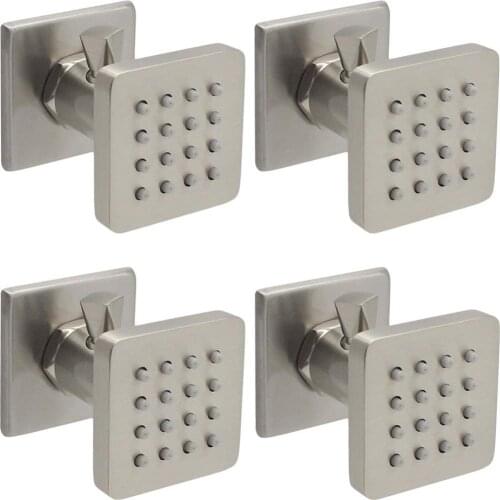 Showerhead Heavy Solid BRASS Shower Body Spray Massage Nozzle Jet Wall Mount with"OFF" position, Great Water Pressure (4pcs