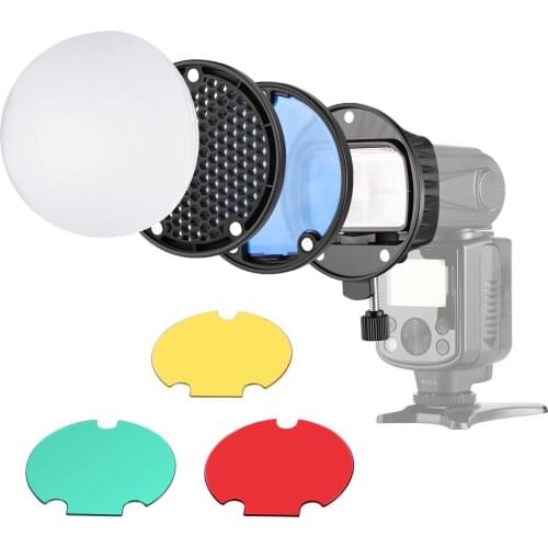 Neewer Flash Diffuser Light Softbox Speedlite Kit: Flash Bracket+Magnetic Ring Base For Canon Nikon Sony Camera Flash Speedlites