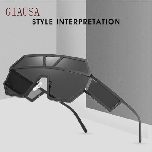 GIAUSA New European and American conjoined film Sunglasses ocean film fashion sunglasses trend personality frame glasses