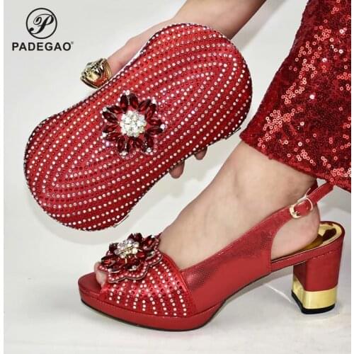 New Coming Matching Shoes and Bag Set In Heels Matching Shoes and Bag Set for Italian Party African Shoes and Bag Set for Women