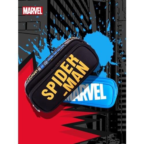 Genuine Disney Marvel Male High School Student Stationery Bag Multifunctional Spider-Man Pencil Case Backpacks