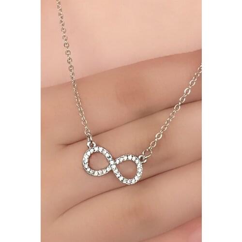 2021 Silver Color Chain Necklace Fashion Luxury Infinity Figure Necklace Trend Jewelry For Women