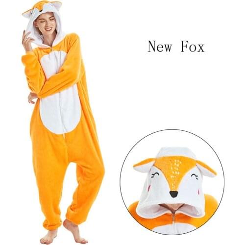 Girls Boys Winter Fox Pajamas Unicorn Cartoon Anime Animal Onesies Kids Sleepwear Flannel Jumpsuits Children Stitch Cat Onesies