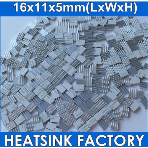 10Pcs/Lot 16x11x5mm CPU Radiator Heatsink With Thermally Conductive Adhesive Tape