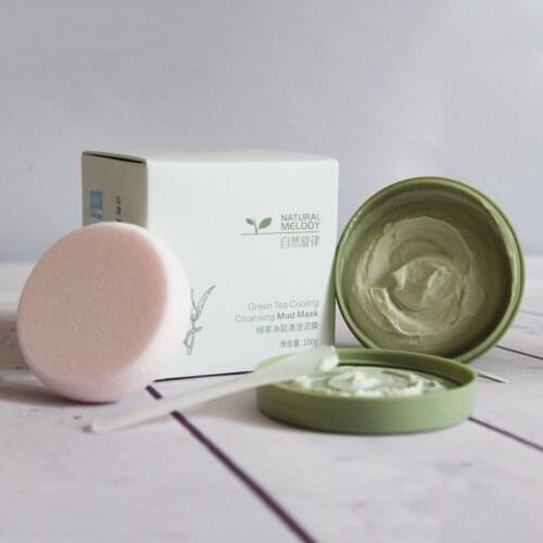 Green Tea Cleansing Mask Shrink Pore Removal Blackhead Moisturizing Facial Mud Mask Oil Control Facial Skin Care Mask TSLM1