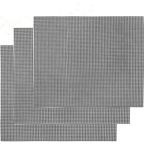 2 Pieces Grill Mesh Mat Fiberglass Mesh Grill Pad Outdoor BBQ Non-stick Net Mat Barbeque Accessory, 30x40cm