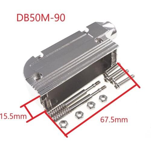 2 pcs D-Sub Connector Hood 50 Pin 78 Pin 24W7 36W4 43W2 90 Degree Cable Exit Assembly Hardware 2 Backshell Shield Zinc Alloy