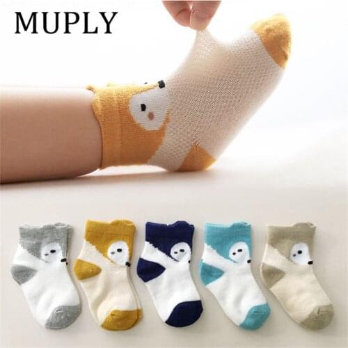5 Pairs/Lot Lace Baby Socks for Girls Cotton Breather Princess Fox Newborn Cute Socks for Toddlers Mix Colors 0-3 Years