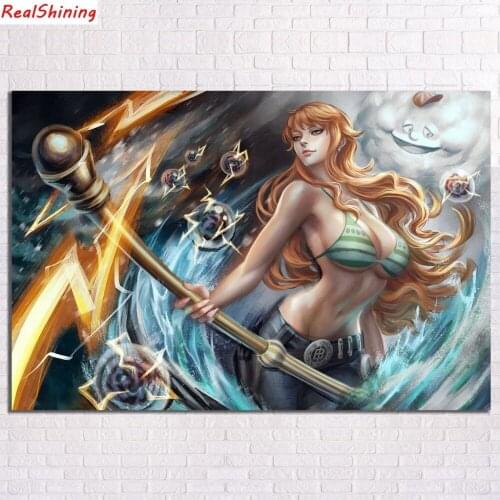 5D Diy Diamond Painting Cross Stitch full Square Diamond Embroidery One Piece Character picture for room Decor H1533