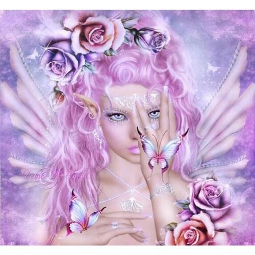 5D DIY Diamond Painting Fairy Portrait Diamond Embroidery Cross Stitch Needlework Rhinestone Mosaic Home Decor Handmade Gif