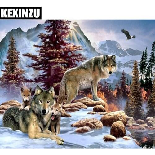 Diamond Embroidery 5D DIY Diamond Painting Mountain Wolves Run Animal Diamond Painting Cross Stitch Rhinestone Mosaic