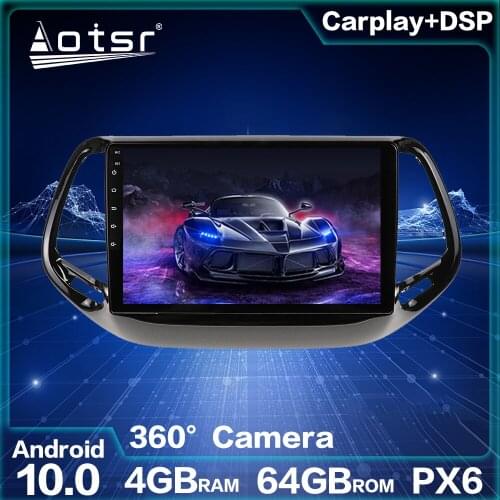 Android 10.0 4GB 64GB PX6 Auto Stereo Head Unit Car Multimedia Player For JEEP Commander Android Radio Car Radio GPS Navigation