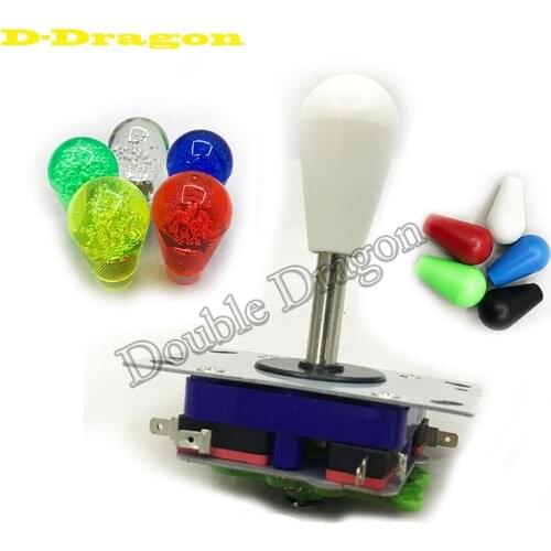 Free Shipping Crystall Oval Topball Top Classic 2/4/8 way Arcade Stick PacMan Game Ball Zippy Joystick with Crystal Bat Top