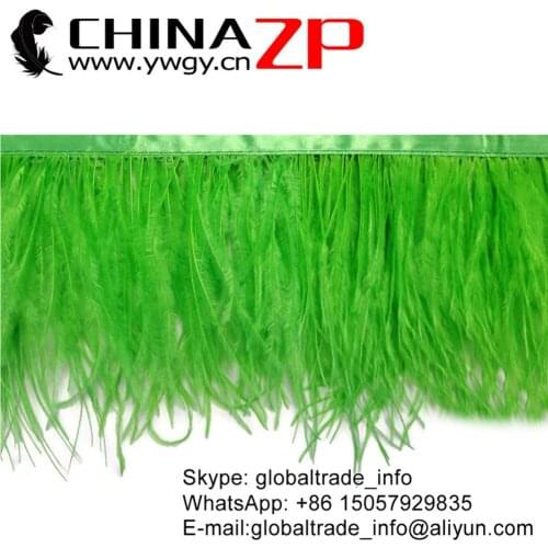 CHINAZP Factory 2yards/lot Exporting Good Quality Dyed Lime Green Ostrich Feathers Trim
