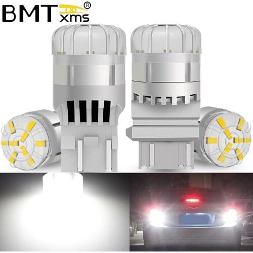 BMTxms 2Pcs P21W LED 1156 T20 W21/5W 7443 P21/5W 1800LM W21W Car Bulb 7440 BA15S BAY15D PY21W T25 3156 3157 Auto DRL Light