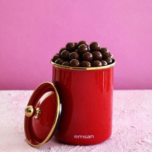 Enamel Food Storage Box Red Jar Storage Bottles Kitchen Brand Quality Durable Casting Jars Bright Dry Foods