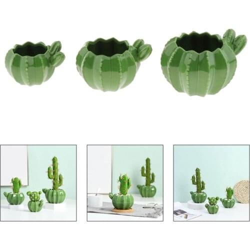 Cactus Ceramic Flower Pots Succulent Plant Planter Office Table Decor Small