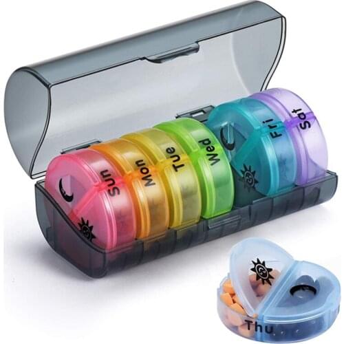 Pill Storage Box, 2 Times A Day, Weekly Am Pm Pill Box, Large Capacity 7-Day Pill Box, Suitable For Pills