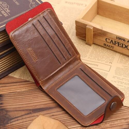 Purse Card Holder Clutch for Men Classic Vintage Retro Male Hasp Hunter Brown Leather Wallet