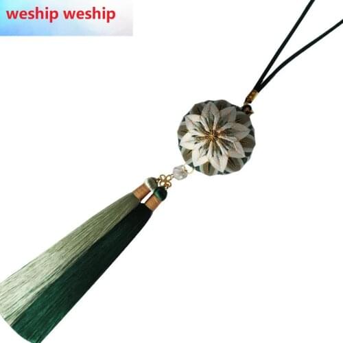 Matcha green Temari hand ball/Temari ball Material package(make by yourself) DIY Key buckle Pendant gift