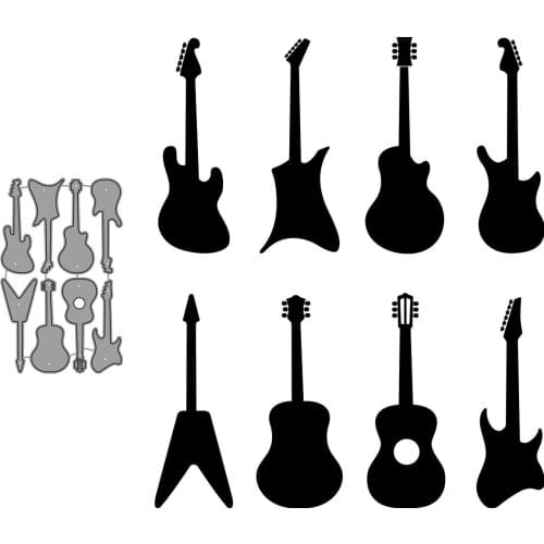 Set Of Guitar Metal Craft Dies Cutting For Diy Scrapbooking Paper Handmade Mold 2021 Embossing New