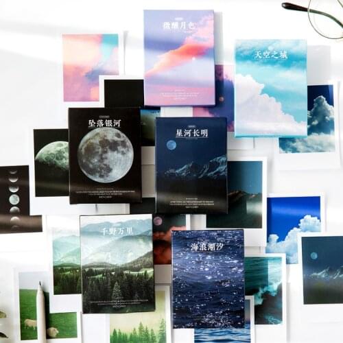 30 pcs/box Romantic landscape series Decorative Stickers Scrapbooking Stick Label Diary Stationery Album Sky galaxy moon sticker