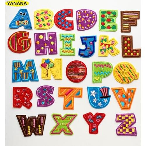 Alphabet Letter Embroidered Iron On Patch For Clothing Badge Paste Iron On Clothes Garment Apparel Accessories