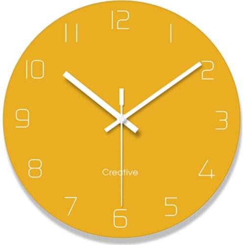 Nordic Silent Wall Clock Modern Design Black Simple Kitchen Decor Art Wall Watches Zegar Scienny Living Room Decoration MM50WC