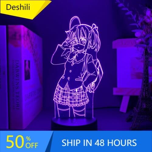 Rikka Takanashi Led Night Light for kid Bedroom Christmas Decor Nightlight Birthday Gift Anime 3d Table Lamp Rikka Love Chunibyo