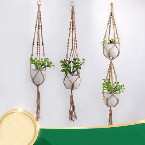 New Arrival Plant Hanger Pot Hanger Basket Flower Pot Plant Tray Hanger for Wall Decoration Macrame Garden Basket Plant Holder