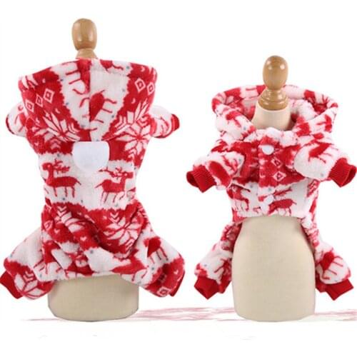 Pet Dog Outfit Christmas Dog Costume Apparel Cat Puppy Clothing Jumpsuit Vest Coat Warm Dog Clothes Xmas Pet Clothes Dropship